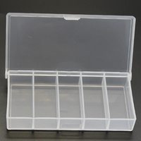 Burle Mini Five-grid Fishing Tackle Box Storage Box Sequin Bait Double-loop Fish Hook Plastic Bait Boxes