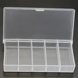 Burle Mini Five-grid Fishing Tackle Box Storage Box Sequin Bait Double-loop Fish Hook Plastic Bait Boxes
