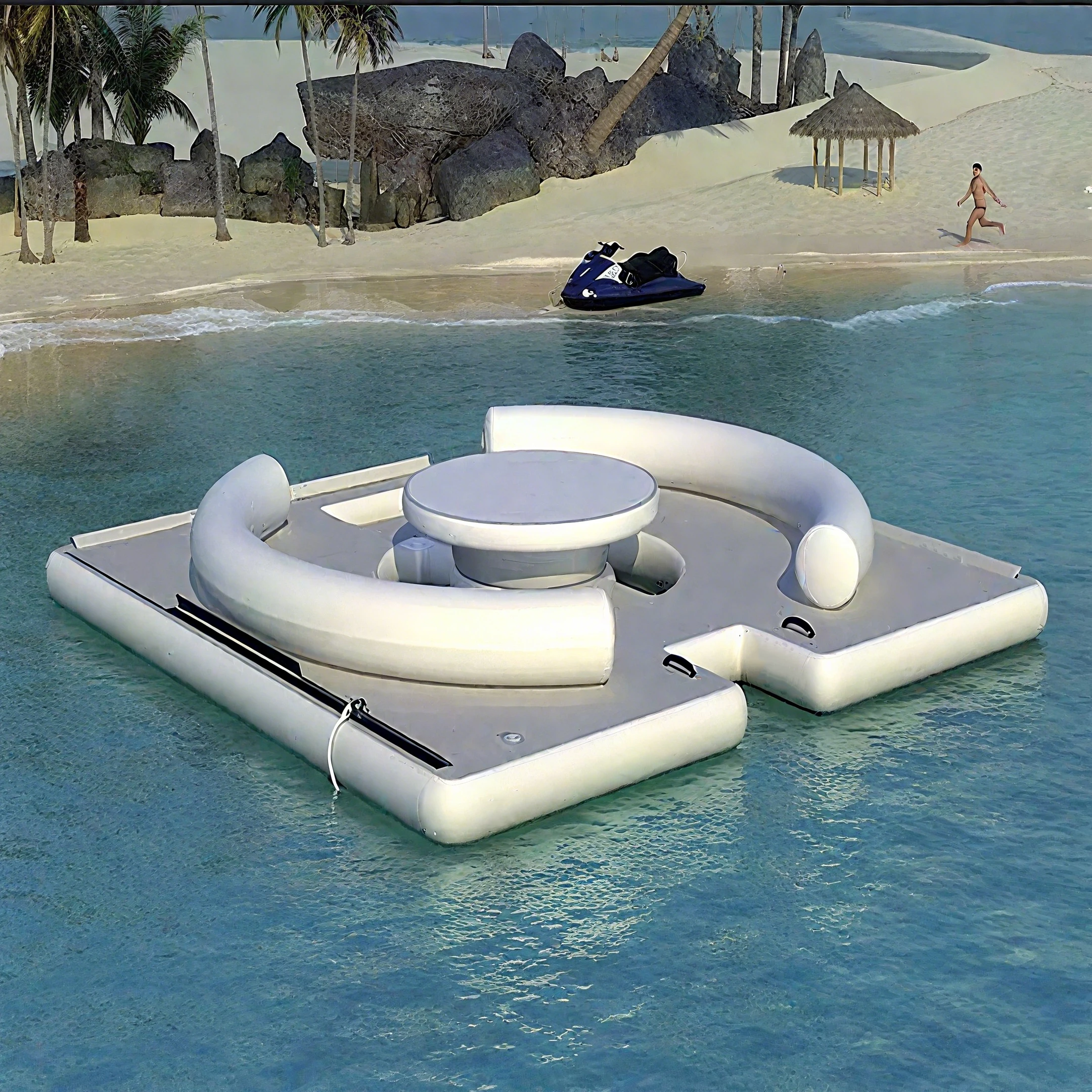 

Floating Cabana Inflatable Water Platform For Relax Inflatable Platform Floating Island