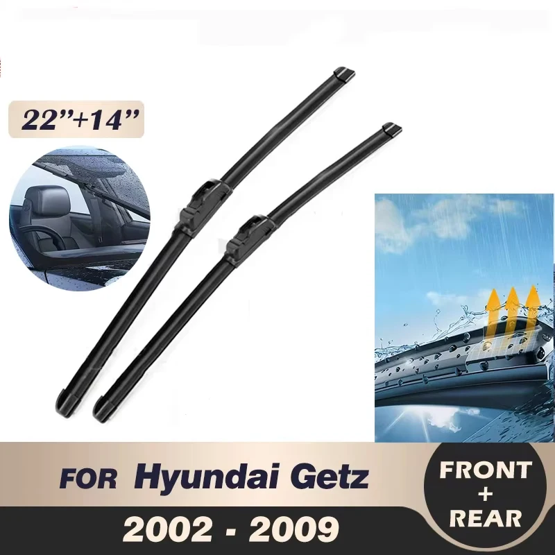 

For Wiper Front Wiper Blades Set Kit Hyundai Getz 2002-2009 2003 2004 2005 2006 2007 Windshield Windscreen 22"+14
