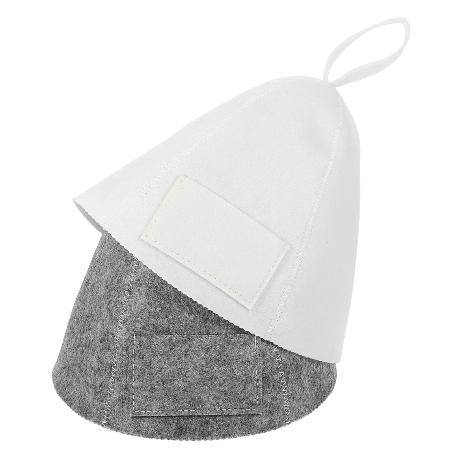 

2Pcs Felt Sauna Cap with Pocket for Steam Room Shower Spa Use Heat Insulating Bath Hat for Women Men Comfortable Workout Sauna