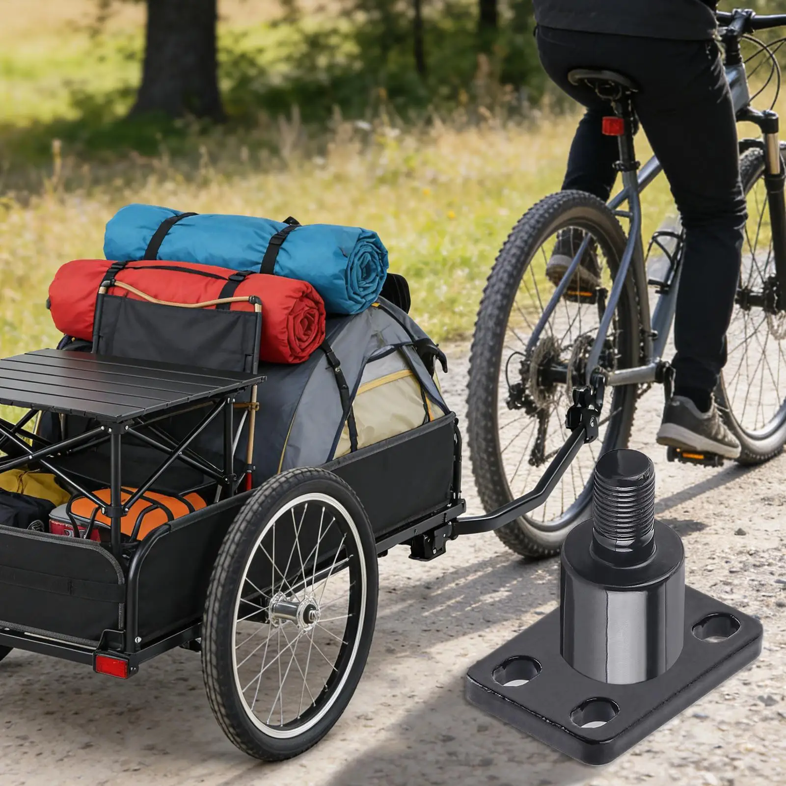 Bicycle Towing Hitch Coupler Adapter, Quick Release Trailer Connector, Universal Durable Part for Camping Grocery and Road Trip