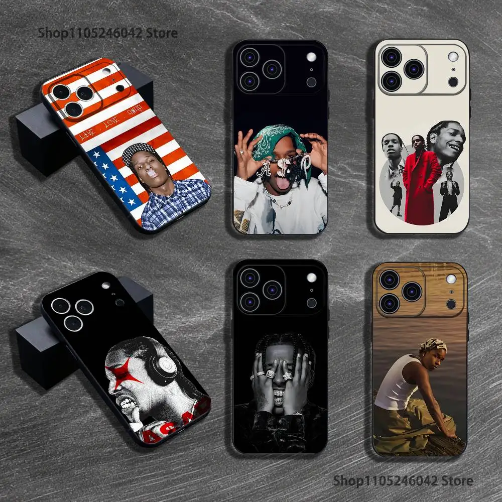 A-ASAP R-Rocky Rapper Phone Case For iPhone 17,16,15,14,13,12,11,Pro,Max,Plus Black Soft Cover