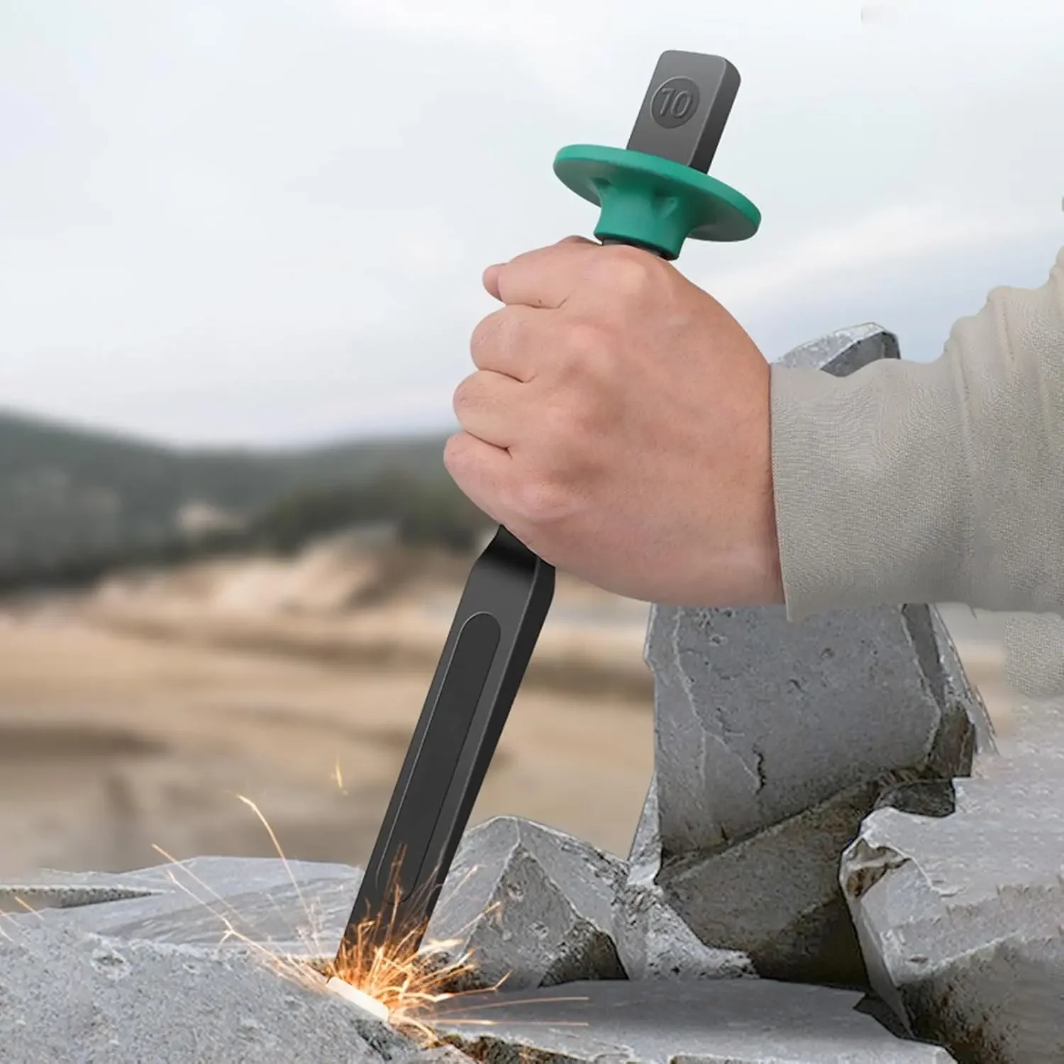 

Flat Shovel Chisel Concrete Tool Chrome Vanadium Steel Flat Chisel Stone Concrete Stonemason's Carving