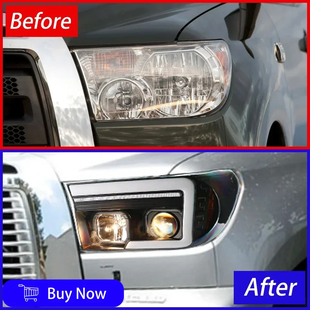 For Toyota Tundra Sequoia 2007-2013 Car Front Lamps LED Auto Headlights Assembly All New Upgrade Projector Lens Tool Accessories