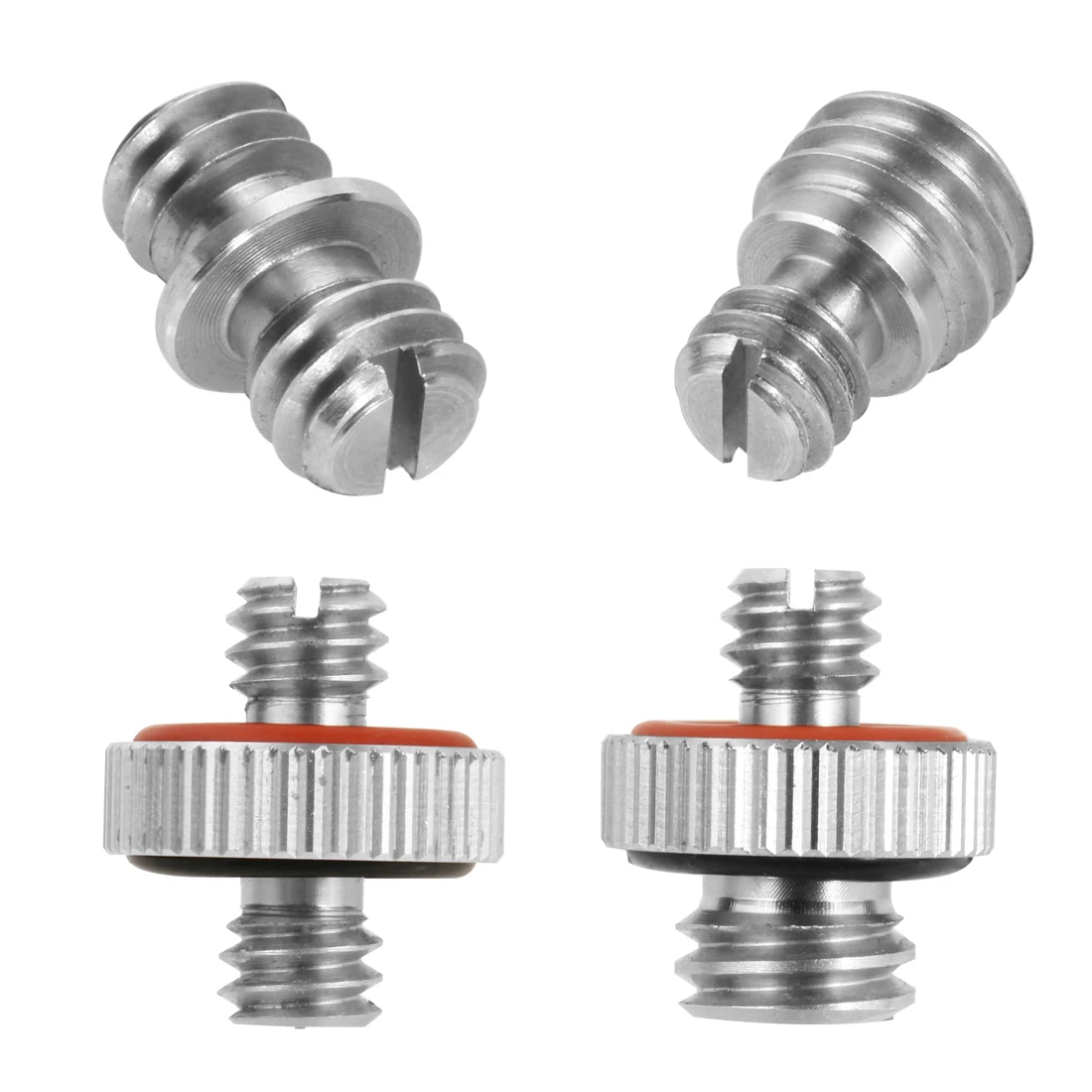 Doppel Kopf Kamera Schraube Adapter Converter 1/4 "zu 1/4 oder 3/8" Männlich zu Männlich Edelstahl für Einbeinstativ stativ Käfig Schraube Pack – Detail 1