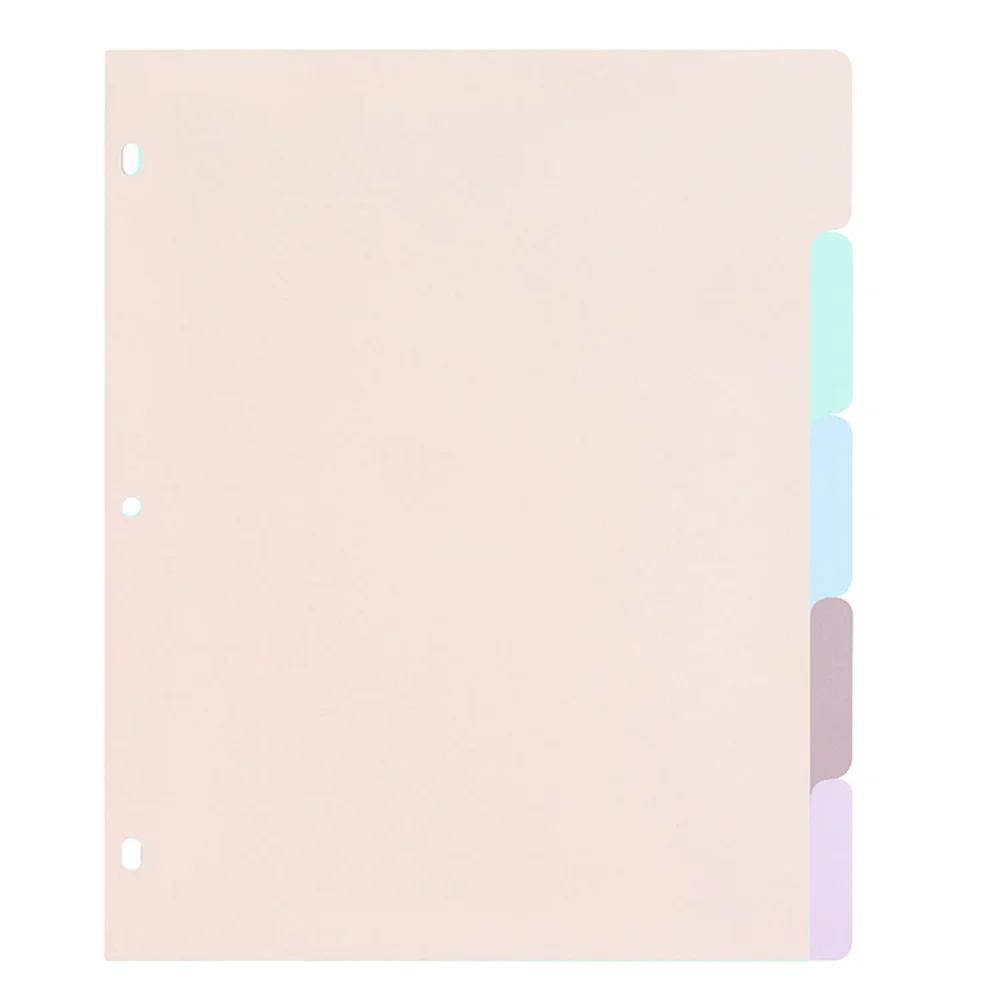 

1Set A4 Size Frosted Plastic Binder Dividers Multi- Inserts for Office School File Organization Planner Tab Sheets