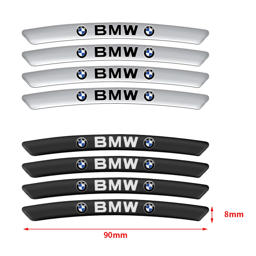 4pcs Aluminium Car Wheel Rim Stickers Decals For BMW Performance M2 M3 M5 320 325 E28 E30 E34 E36 E39 E46 E52 E53 E60 E61 E62