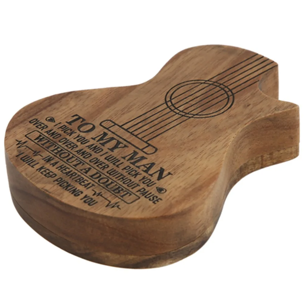 3 Pcs Guitar Pick ​Guitar Pick Set​ Engraved​ Guitar shaped ​Guitar Picks Box​ ​Plectrum Container​ ​With Case​ ​Guitar Pick​