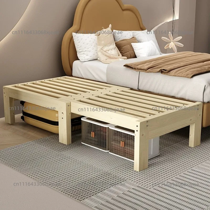 Environmentally friendly solid wood sofa bed telescopic bed pull-out bed small apartment living room tatami simple push-pull