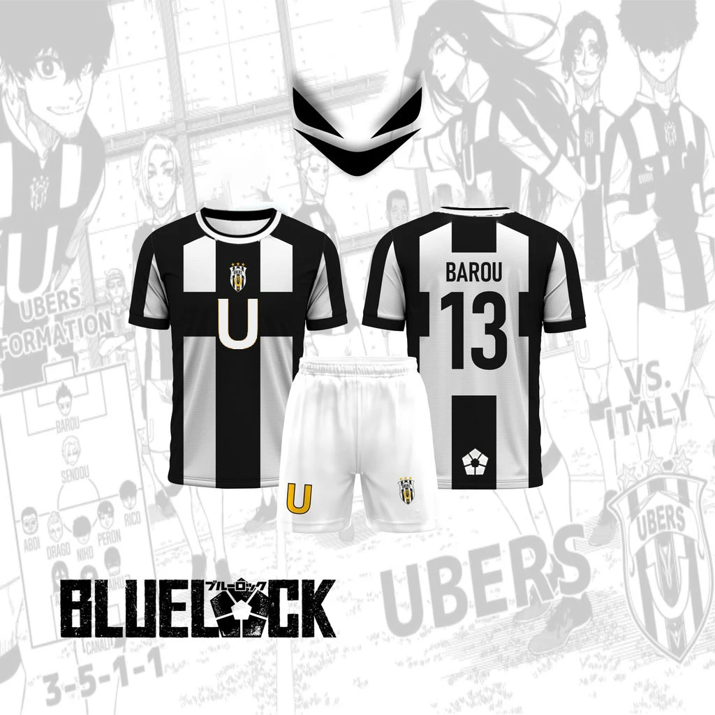 2026 Summer Five Person Pattern Football Motif VL Replika Anime Uber Blue Lock3d Print Tees Short Sleeve Cosplay Men T-shirt