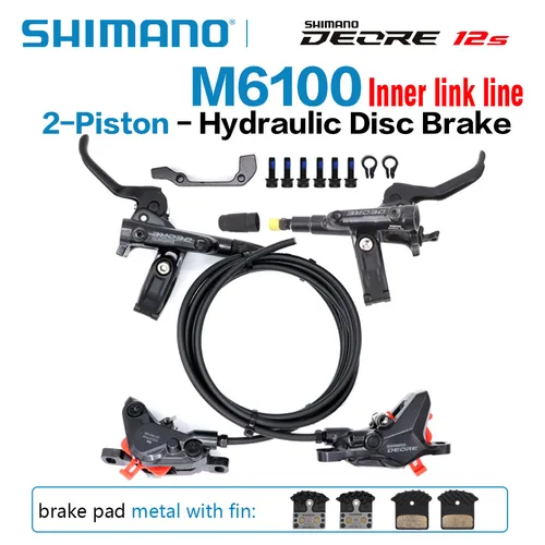 Imagen 2 del producto SHIMANO DEORE M6100 2 pistones M6120 freno de 4 pistones MTB bicicletas de montaña freno de disco hidráulico MTB BR BL-M6100 DEORE freno