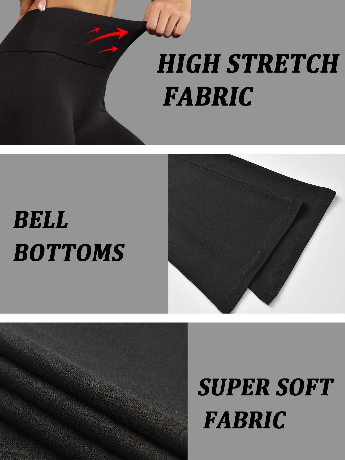 2 حزمة من السراويل النسائية ذات الحجم الكبير فائقة النعومة عالية الخصر، سراويل ضيقة للتحكم في البطن، قيعان جرس ناعمة للجري #4