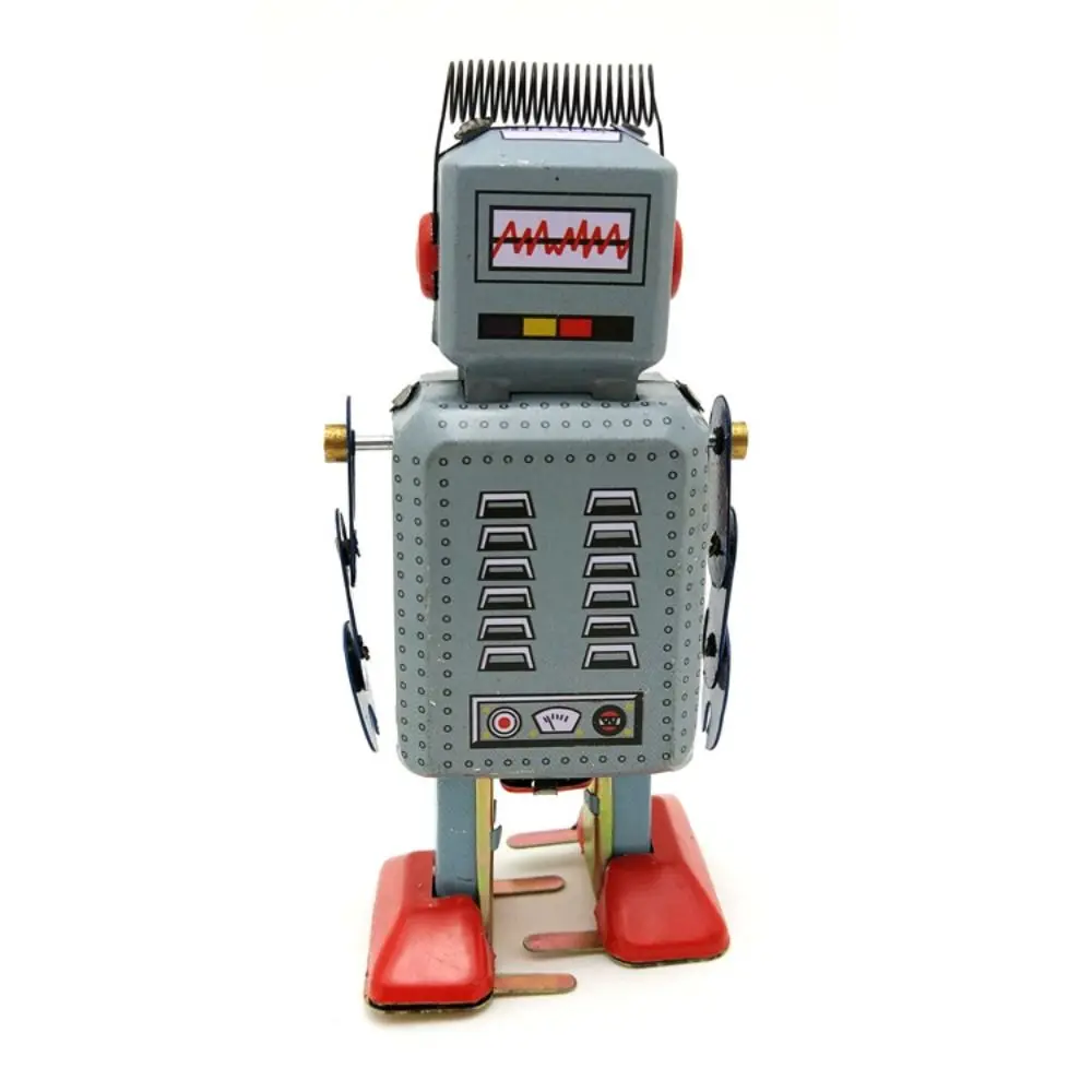 Drumrobot Wind-up looprobot Retrostijl speelgoedfiguren Uurwerk Lopend speelgoed Leuk spelen Ijzer Metaal