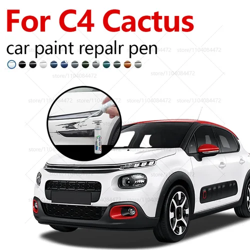 Pluma reparadora de pintura, eliminador de arañazos, accesorios para automóviles DIY, negro, blanco, marrón, amarillo, azul para Citroen C4 Cactus 2014-2020 E3