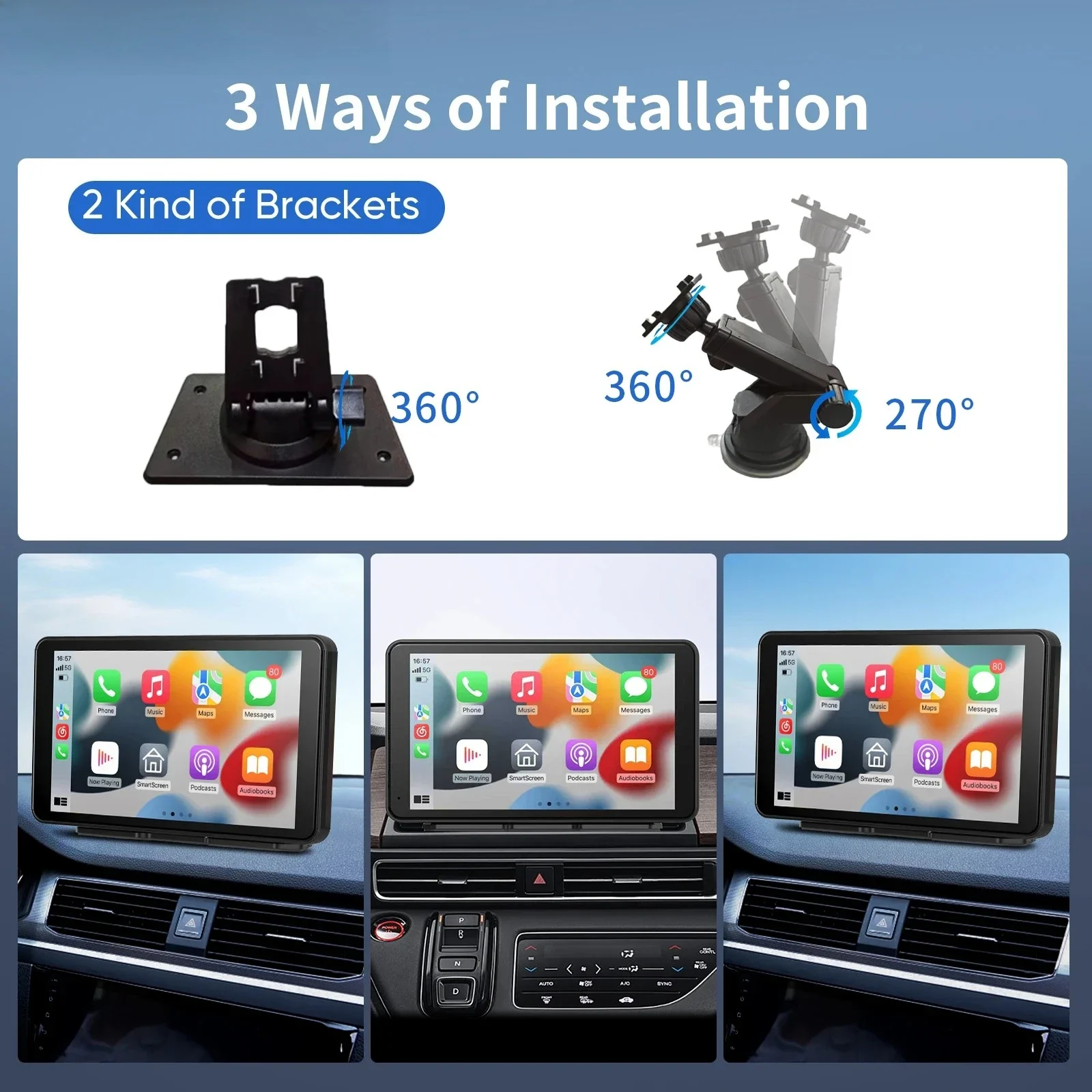 7 بوصة ستيريو سيارة عالمي لاسلكي CarPlay أندرويد السيارات الوسائط المتعددة مشغل فيديو IPS شاشة تعمل باللمس كاميرا احتياطية #2