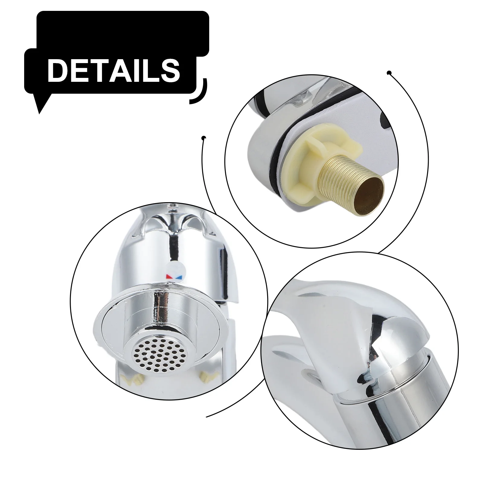 Thicker material, Filter nozzle design, Hot and cold handle , Electroplating for surface technology, Ceramic valve core 1