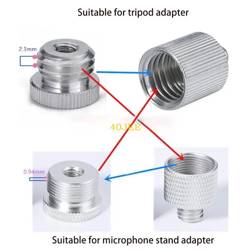 

40JE 5/8 to 1/4 Adapter Anti-rust 5/8-Inch Male to 1/4-Inch Female Mic Screw Adapter