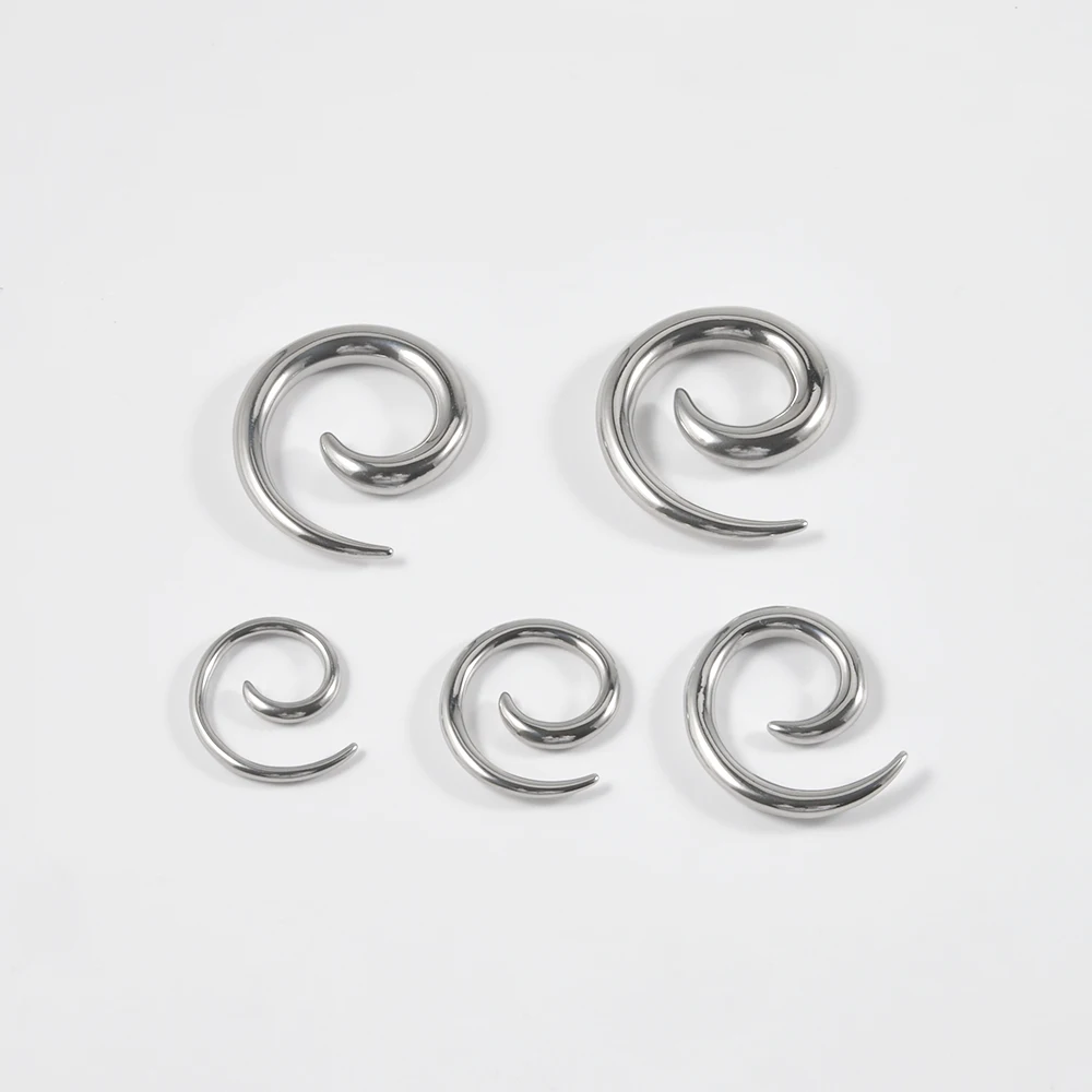 PAIR Surgical Steel Heavy Ear Weights Different Gauge Spiral Hoop Earring Piercing Ear Taper Piercing Body Jewelry