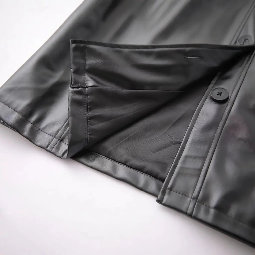 Women's Korean Style Loose PU Leather Jacket Small Lapel Vintage Girls' Outerwear Fashionable Casual Coat