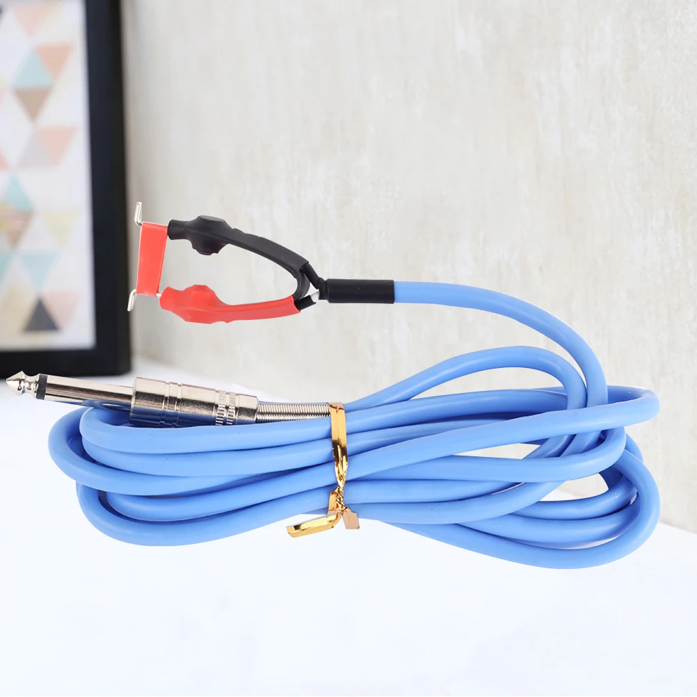 

1.8m Steel Clip Cord Heavy Duty Silicone Power Supply Wire for Tattoo Machines Blue Clip Cord Power Supply Wire