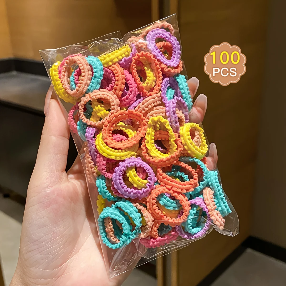 100pcs Mixed Color Hair Tie, Sweet Scrunchies, Hair Accessories For Girls, Ideal choice for Gifts