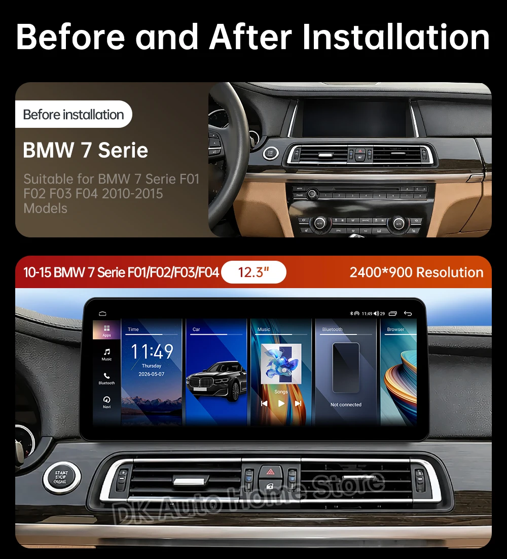 for BMW 7 Series F01 F02 2009 - 2018 CIC NBT System Car Video Multimedia Player DSP Stereo Split Screen Carplay Auto Android 16