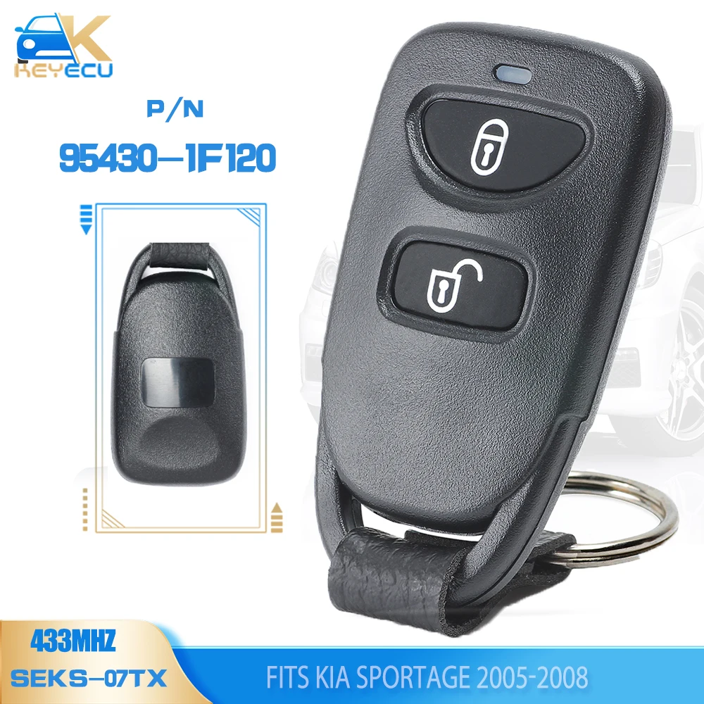 KEYECU P/N: 95430-1F120 Remote Key Fob 2 Button 433MHz FSK for Kia Sportage 2005 2006 207 2008 FCCID: SEKS-07TX