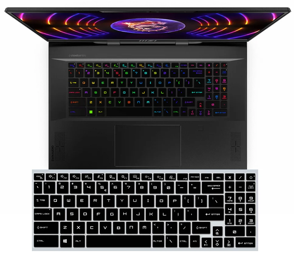 Laptop Keyboard Cover Skin For MSI Stealth 17 Studio / Stealth 16 Studio  MSI Sword 15 17 Crosshair 15 17 MSI Pulse GL66 GL76