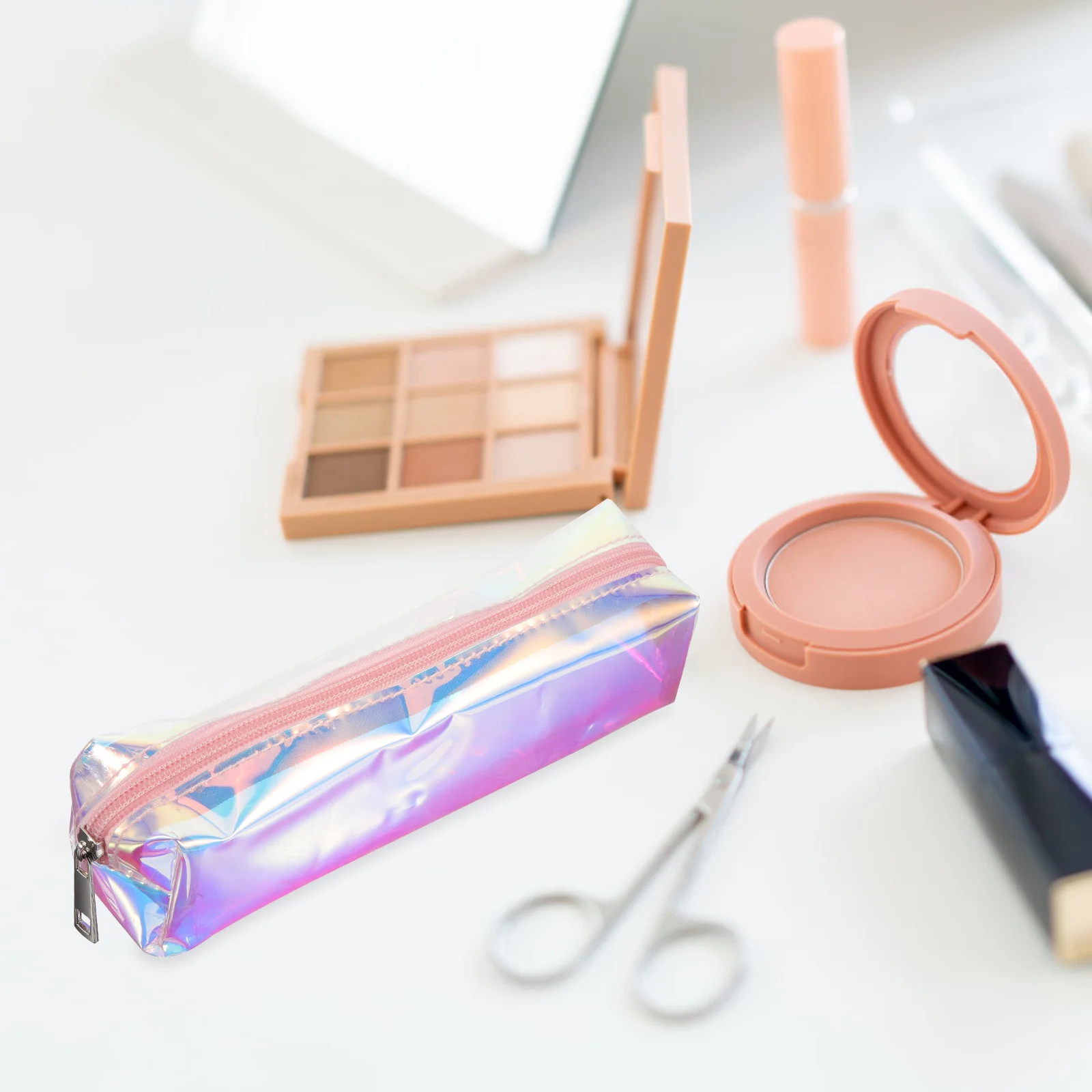 

2Pcs Portable Waterproof PVC Makeup Bag Pen Brush Storage Pencil Case for School Office Bags