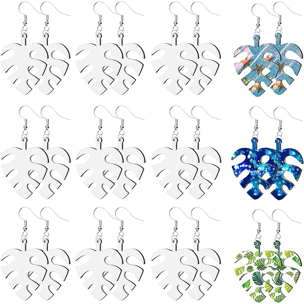 

30pcs/set Sublimation Blank Earrings Heat Transfer Sublimation Printing Earrings Four-Leaf Clover Unfinished Dangle Earrings