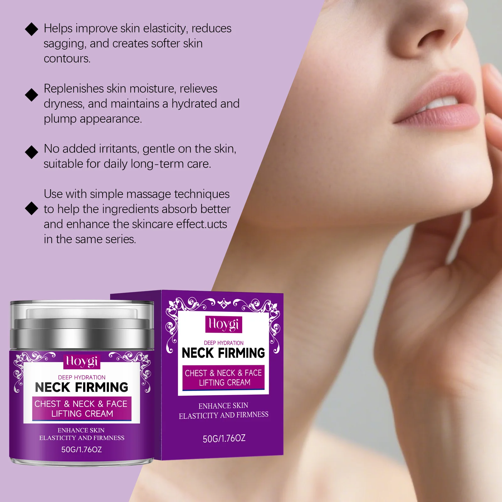 Collagen Boosting Firming Cream for Neck Décolleté Elasticity Boosting Chest Care Double Chin Reducer Neck Line Eraser K-beauty