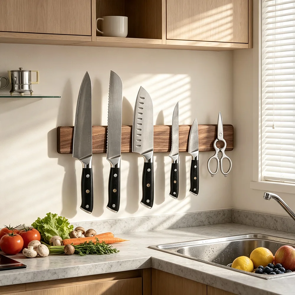 Commercial Kitchen Knife Holder - Portacoltelli in Legno di Noce -