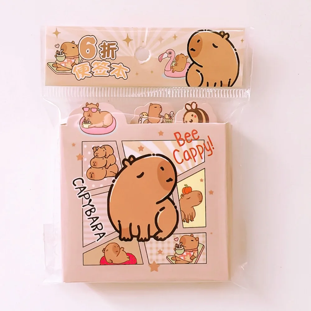 Kawaii Capybara Sticky Notes 6 Fold Memo Pad Paper Mini To Do List Planner Stickers Daily Notes Message Stickers Gift Prize