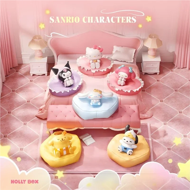 

Hello Kitty Soft Sofa Sleep Position Series Boxed Kuromi Cinnamorol Anime Action Figure Ornament Trend Toy Children Gift