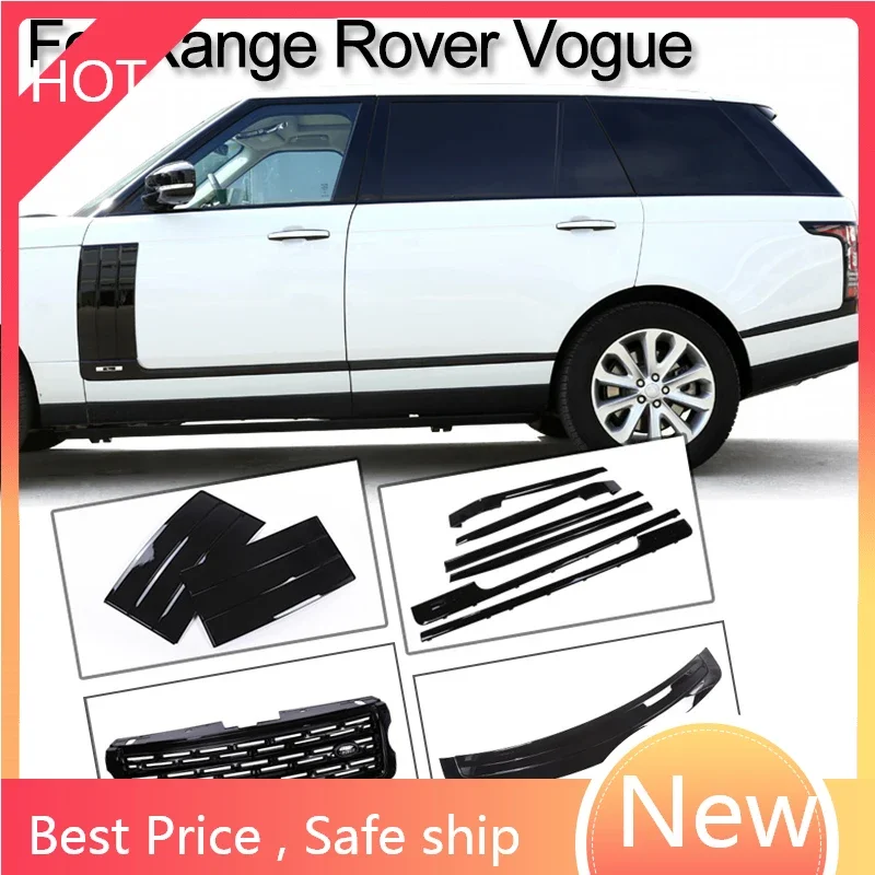 

Car Body Front Grille Side Fender Trunk Door Trim Strip Black ABS For Land Rover Range Rover Vogue L405 2013-2019 External Parts