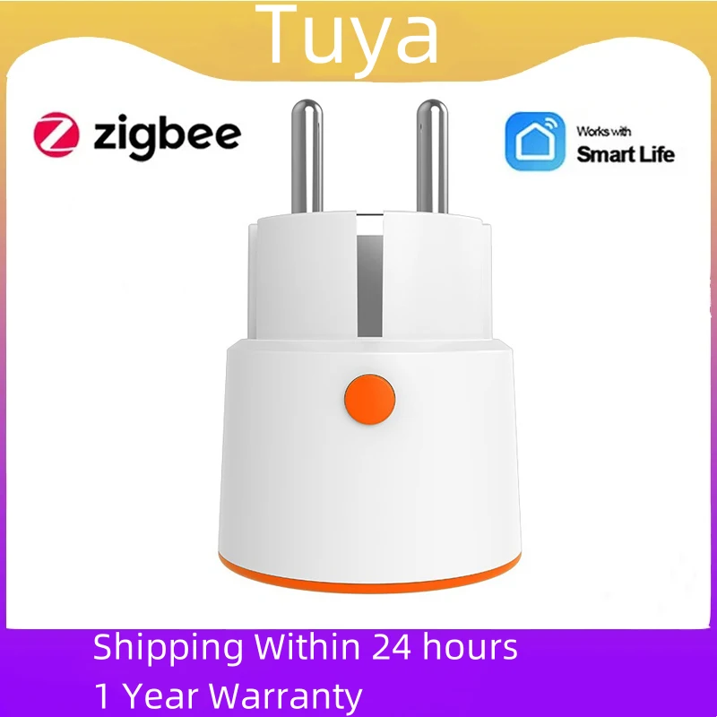 

Tuya Zigbee EU Plug 16A Умный дом Голосовое управление Мониторинг энергии Замок от детей Расписание Таймер Розетка для Alexa Google Home