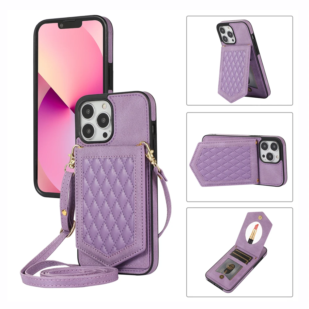 تتفاعل حجب حافظة جلدية آيفون 16 14 15 13 11 12 برو ماكس XR Xs ماكس 8 7 زائد 16E مرآة لوضع مساحيق التجميل محفظة حامل بطاقة