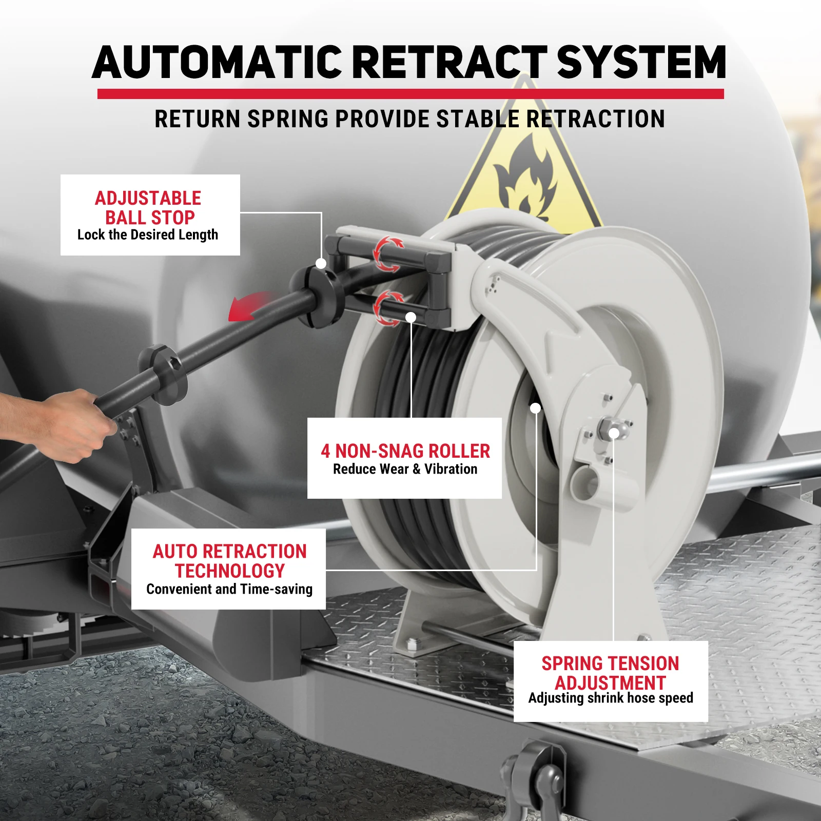 Diesel Fuel Hose Reel Retractable 3/4