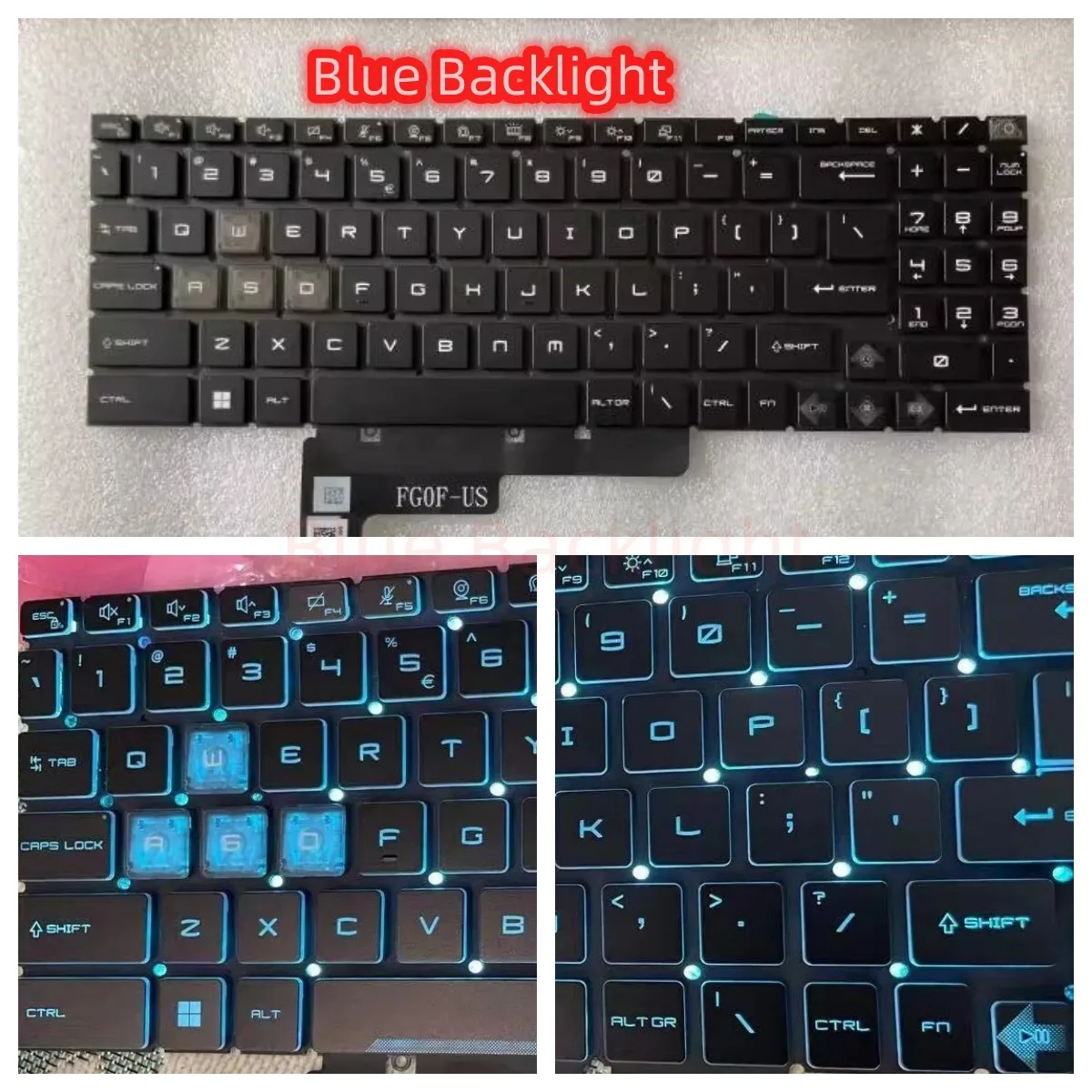 New US keyboard for MSI Cyborg 15 A12VF A12VE A12VEK A13VF(MS-15K1) Blue Backlit