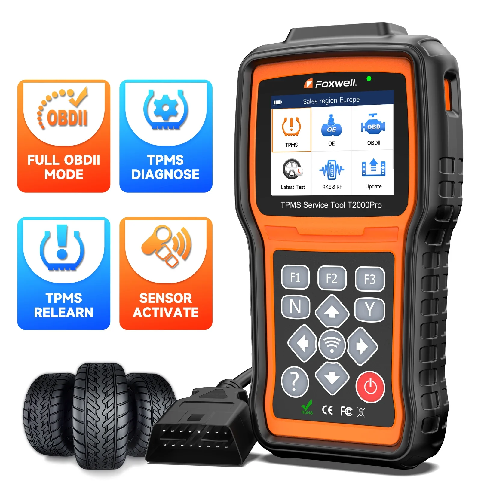 

2025 Foxwell T2000 Pro EU Stock Activate Relearn Programming Tire Pressure System TPMS Sensor Car Diagnose Tool for T10
