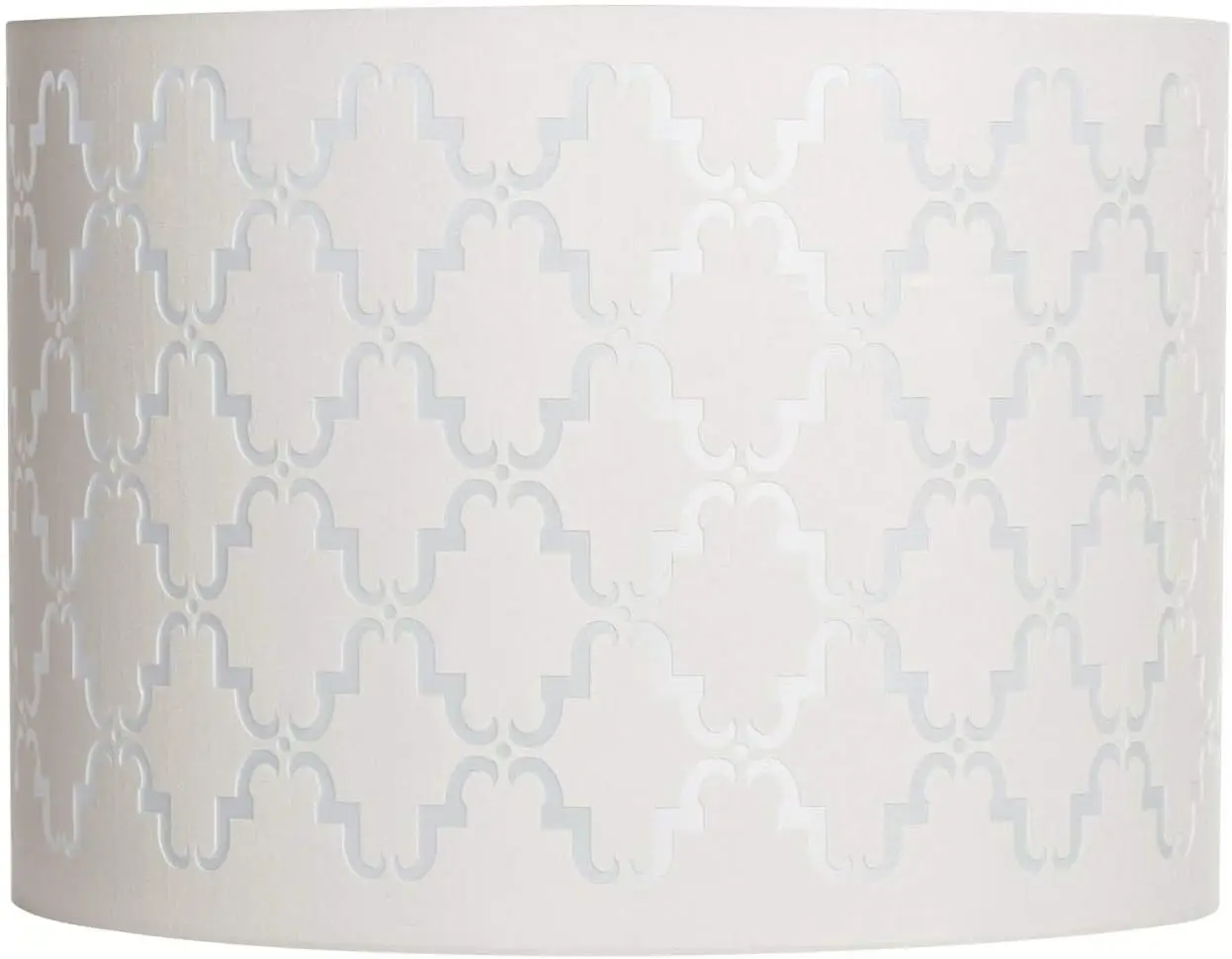 

Quatrefoil Laser Cut Pattern Medium Lamp Shade 14"" Top X 14"" Bottom X 10"" High (Spider) Replacement With Harp And Finial -