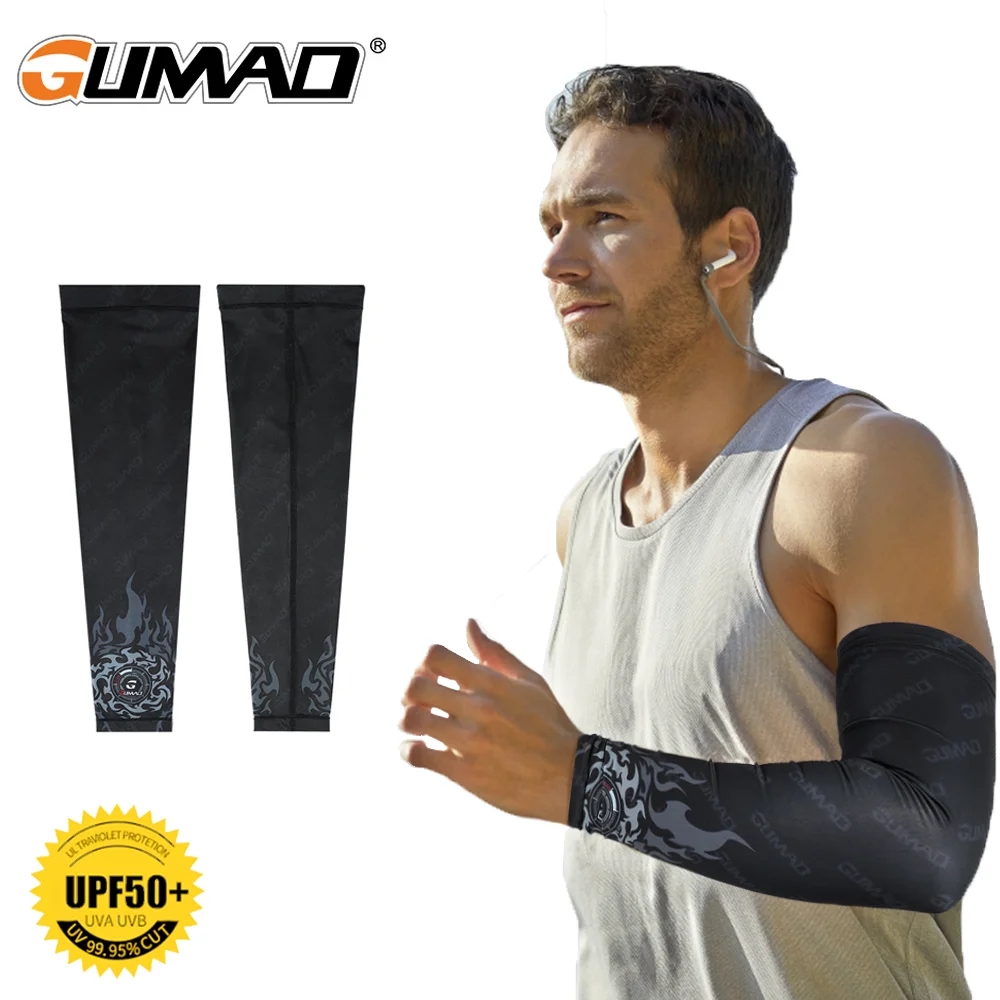 Men Sport Arm Sleeves Breathable Anti UV Ice Cool Quick Dry Sleeves Summer Cycling Running Hiking Fishing Outdoor Accessories