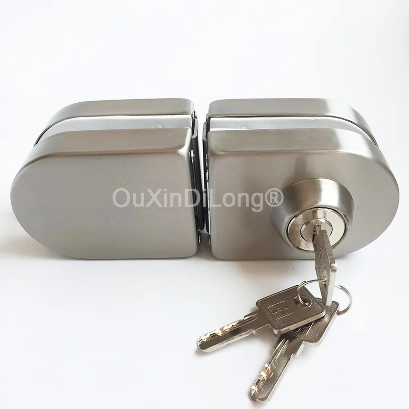 1PCS Sliding Central Glass Door Lock,Stainless Steel,No Need to Open Holes,Bidirectional Unlock,Frameless Glass Door CP397