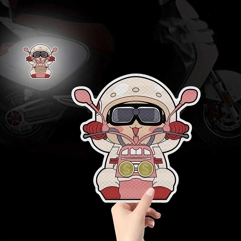 

Креативные и милые мультяшные наклейки для украшения кузова автомобиля, персонализированные светоотражающие наклейки с царапинами, наклейки для мотоцикла, мотоцикла, автомобиля, предупреждающие светоотражающие наклейки