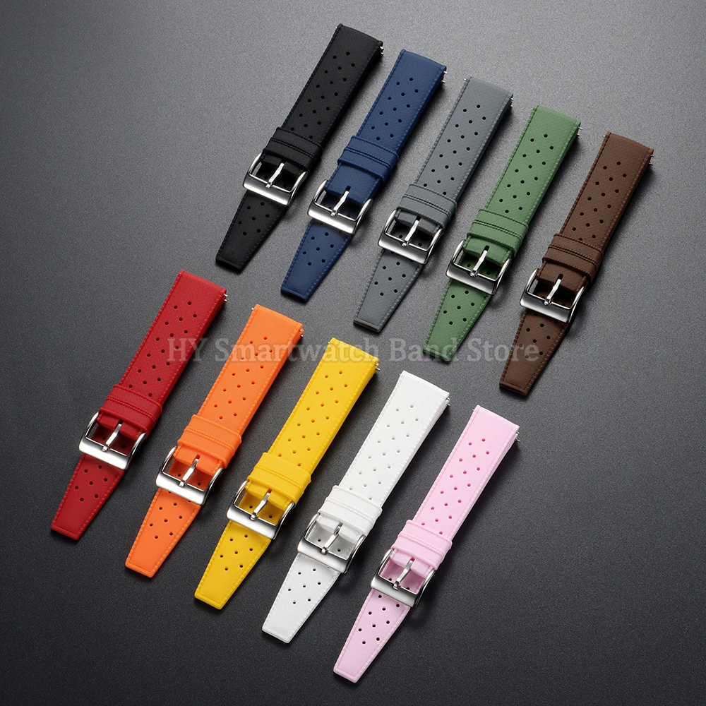 18mm 20mm 22mm Tropic Silicone Watch Strap for Seiko Wrist Band for Fossil for Oris Quick Release Rubber Bracelets Replacement