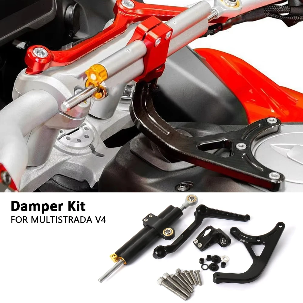 

For Ducati Multistrada V4 RS 2024 MULTISTRADA V4 S Pikes Peak Steering Damper Stabilizer Bracket Support Kit