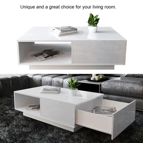 Coffee Table Living Room Table Storage Table Tea Table Modern High Gloss Rectangular Coffee Table Tea Table Storage Living Room