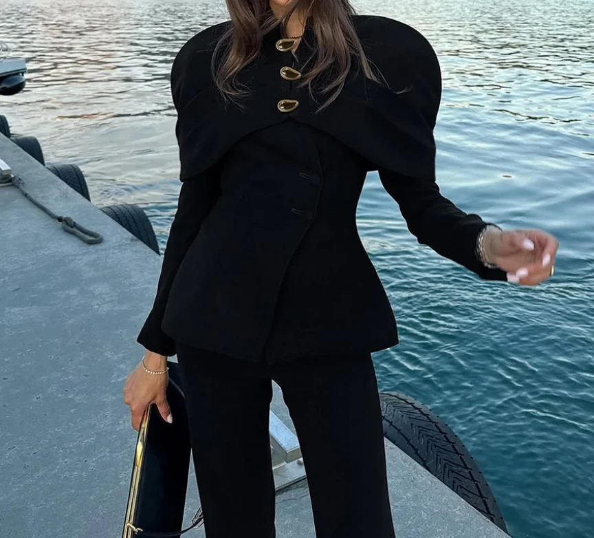 

Commuter Women's Small Fragrant Style Jacket with A High-End Feel Light Luxury Retro Black Versatile Fashionable Slim Fit Top