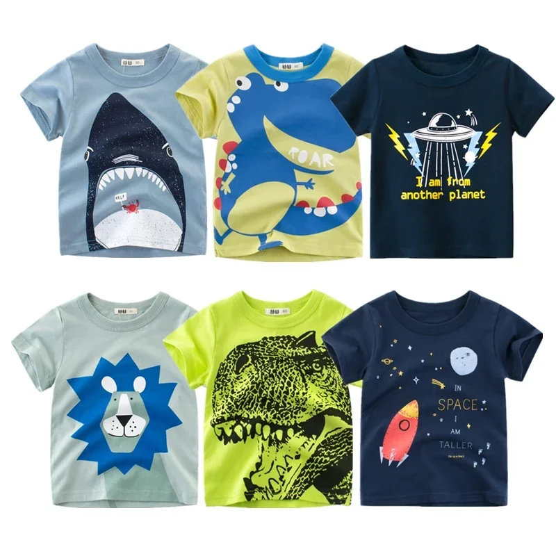 T-Shirt Cartoon Tiere Baby Kinder Jungen Mädchen Kinder Baumwolle kurze Ärmel Sommerkleid ung Löwe